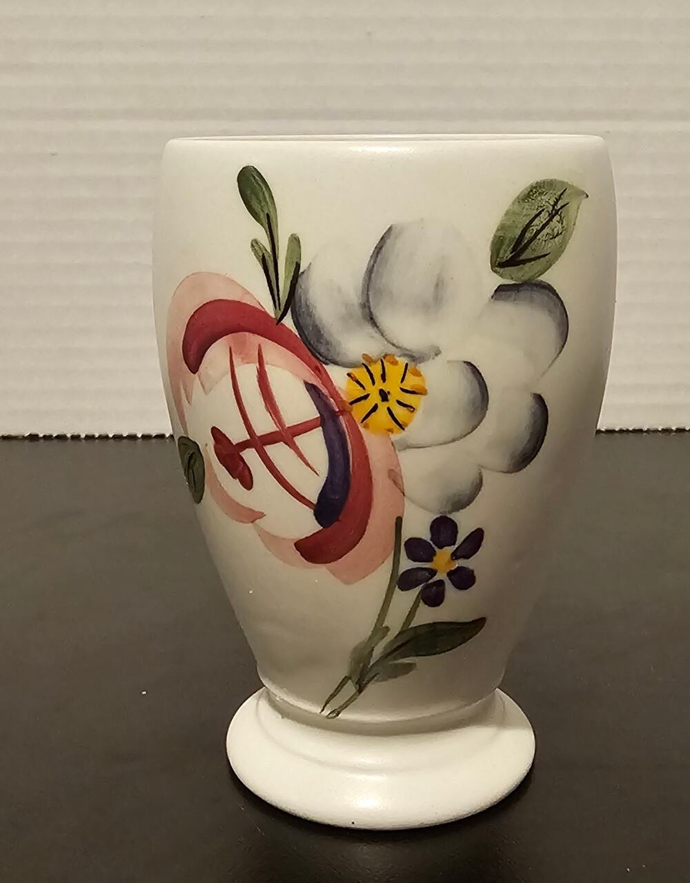 Vintage Small Daisy and Wild Rose Footed Bud Posey Vase, Marked EG 1048
